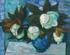 Alfred Krenz, Magnolias, 1960, oil on board