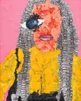 Lwando Dlamini, Lulondwe Kubheka, 2021, oil, charcoal and oil pastel on paper