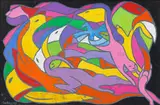 Patrick Cordingley, Abstract Animals, acrylic on board