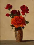 Willem Hermanus Coetzer, Red Roses, 1934, oil on board