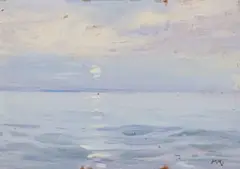 Hugo Naude, Seascape, oil on wood