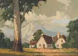 Titta Fasciotti, Old Farmhouse Near Oudtshoorn, CP, oil on board