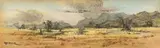Otto Klar, Landscape with Mountains, pastel on card