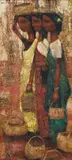 Three Indian Women by Edin Godfrey Currie-Wood, oil on board, sold May 2026