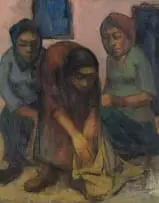 Alexander Rose-Innes, The Scavengers (recto); Townscape Study (verso), 1966, oil on canvas