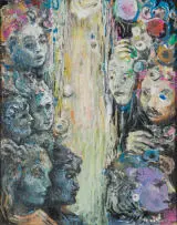 Armando Baldinelli, Heads, 1999, oil on board