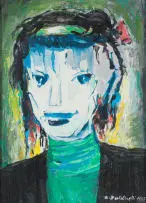 Armando Baldinelli, Abstract Portrait, 1995, oil on card