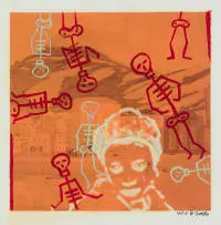 Wayne Barker, Killing Field, 2006, digital print and enamel on canvas