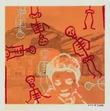 Wayne Barker, Killing Field, 2006, digital print and enamel on canvas