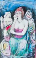Armando Baldinelli, Circus Portrait, oil on paper