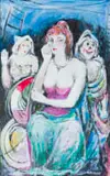 Armando Baldinelli, Circus Portrait, oil on paper