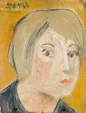 Simon Stone, Portrait of a Young Woman, oil on cardboard