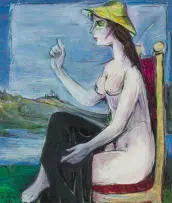 Armando Baldinelli, Seated Nude, 1985, oil on board