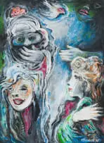 Armando Baldinelli, Dream in Blue, 1995, oil on paper