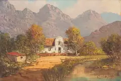 Gabriel de Jongh, Cape Dutch House, oil on canvas