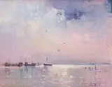 Errol Boyley, Seascape at Dusk, oil on board