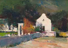 Cape Dutch House by Errol Boyley, oil on artist's board, sold May 2026