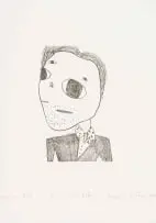 Georgina Gratrix, The Tinder Date, 2014, soft-ground etching on Zerkall Intaglio 250gsm paper