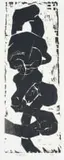 Leonard Matsoso, Seated Figure, linocut on paper