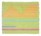 Lynda Ballen, Geometric Composition with Orange Triangles, paper pulp and pigment, in a Perspex box
