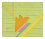 Lynda Ballen, Abstract Composition in Orange, Pink and Green, paper pulp and pigment, in a Perspex box