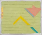 Lynda Ballen, Abstract Composition with Geometric Shapes, paper pulp and pigment, in a Perspex box
