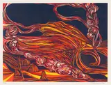 Cecil Skotnes, Veld Fire, from the Ten Landscapes portfolio, 1976, woodcut on paper