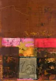 Peter Webber, Abstract in Red and Brown, 1985, mixed media on paper