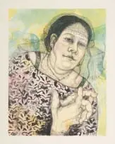 Hanneke Benadé, Untitled (Portrait of a Woman), lithograph on paper