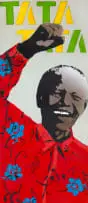 Bambi, Tata Tata (Red), 2014, stencil and mixed media on metal