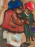 Hennie Niemann Snr, Two Figures, 1998, oil on paper