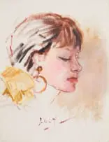 Lucy Mary Wiles, Portrait Study of Jane Wiles, oil on canvas laid down on board