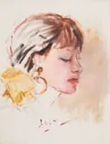 Lucy Mary Wiles, Portrait Study of Jane Wiles, oil on canvas laid down on board