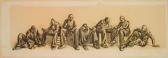 Sidney Beck, Seated Figures, charcoal on paper