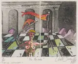 Christiaan Diedericks, The Parade, 1990, hand-coloured etching on paper