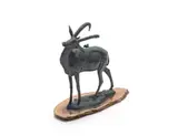 Arend Eloff, Sable Antelope with Tick Birds, bronze with a dark brown patina, on a wooden base