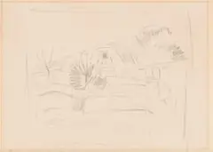 Sketch of Malta, Observatory by Pieter Wenning, pencil on paper, sold May 2026