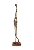Michael Fleischer, Clown, bronze, on a wooden base