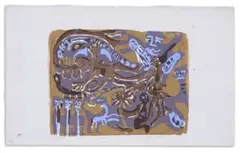 Azaria Mbatha, Untitled (Jonah and the Whale II), 1960, colour screenprint on paper