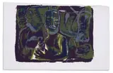 Azaria Mbatha, Untitled (Abstracted Figure in Purple and Green II), 1960, colour screenprint on paper
