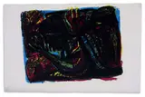 Azaria Mbatha, Untitled (Abstracted Praying Figure I), 1960, colour screenprint on paper