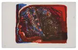 Azaria Mbatha, Side Profile in Orange and Blue, colour screenprint on paper