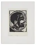Hezbon Owiti, Untitled (Head in Profile), 1960, linocut on rice paper