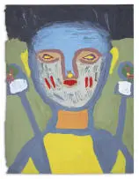 Jacob Afolabi, Untitled (Abstracted Figure), 1960, tempera on brown paper