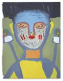 Jacob Afolabi, Untitled (Abstracted Figure), 1960, tempera on brown paper