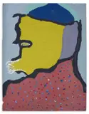 Jacob Afolabi, Untitled (Abstracted Figure in Profile), 1960, tempera on brown paper