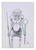Man with Spear by Mankew Valente Mahumana, 1968, pen and pencil on paper, offered Apr 2026
