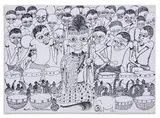 Mankew Valente Mahumana, Group of Musicians, 1969, pen on paper