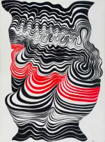 Cecily Sash, Red/Black, from the Minoan series, 1966, acrylic screenprint on board