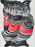 Cecily Sash, Red/Black, from the Minoan series, 1966, acrylic screenprint on board